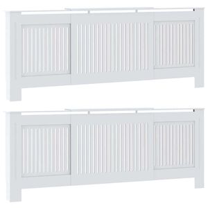 vidaXL Kryt radi&aacute;toru 2 pcs B&iacute;l&aacute; 205 x 20,5 x 81,5 cm kompozitn&iacute; dřevo