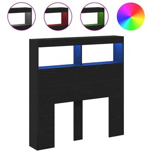 vidaXL Čeln&iacute; skř&iacute;ň s LED diodami Dub čern&yacute; 100x17x102 cm