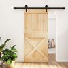 vidaXL Posuvn&eacute; dveře s kov&aacute;n&iacute;m 95 x 210 cm masivn&iacute; borov&eacute; dřevo