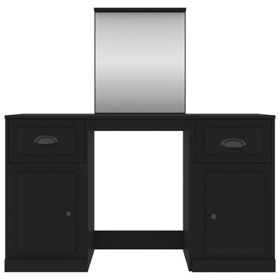 vidaXL Toaletní stolek se zrcadlem černý 130 x 50 x 132,5 cm