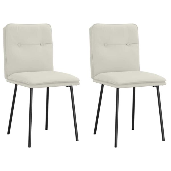 vidaXL jídelní židle 2 ks krémové samet