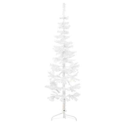 vidaXL Úzký umělý poloviční vánoční stromek se stojanem bílý 120 cm
