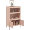 vidaXL Skříň highboard růžová 68 x 39 x 113 cm ocel