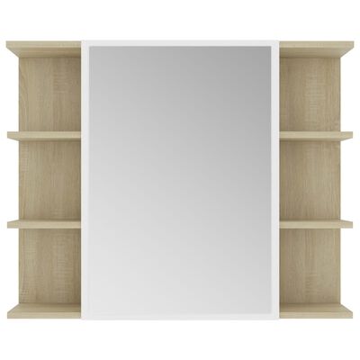 vidaXL Koupelnová skříňka zrcadlo bílá sonoma 80x20,5x64cm dřevotříska