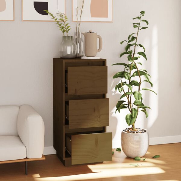 vidaXL Příborník medově hnědý 32 x 34 x 75 cm masivní borové dřevo