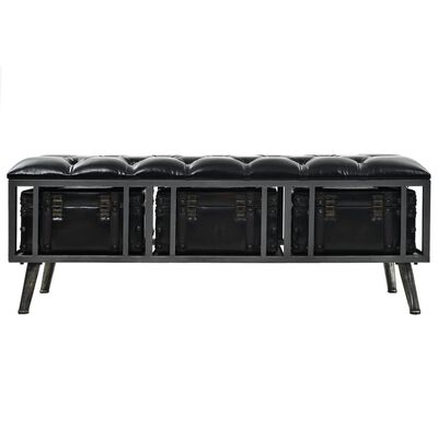 vidaXL Úložná lavice 110 cm černá umělá kůže