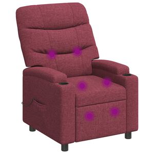 vidaXL Polohovac&iacute; mas&aacute;žn&iacute; křeslo V&iacute;no Červen&eacute; 75 x 93 x 102 cm Textil