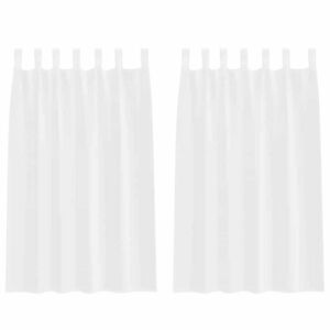 vidaXL Voile Z&aacute;clona se z&aacute;clonami 2 pcs B&iacute;l&aacute; 175 x 140 cm Polyester