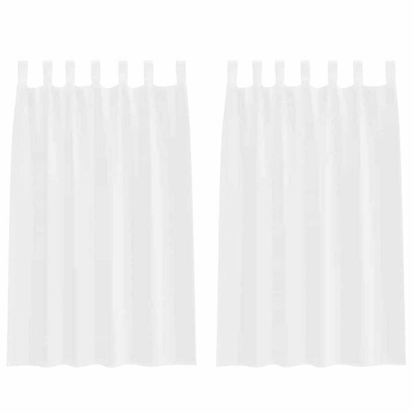 vidaXL Voile Z&aacute;clona se z&aacute;clonami 2 pcs B&iacute;l&aacute; 175 x 140 cm Polyester
