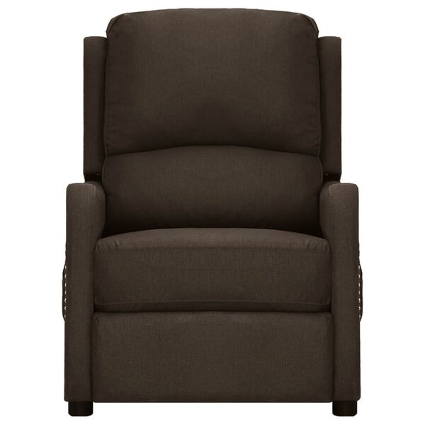 vidaXL Zvedac&iacute; mas&aacute;žn&iacute; křeslo tmavě hněd&eacute; textil