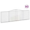 vidaXL Klenut&eacute; gabionov&eacute; ko&scaron;e 3 ks 400x30x120/140cm pozinkovan&eacute; železo