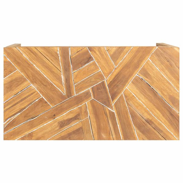 vidaXL Konferenční stolek erozní masivní teak 110 x 35 x 38 cm