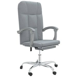 vidaXL Polohovac&iacute; kancel&aacute;řsk&aacute; židle světle &scaron;ed&aacute; textil