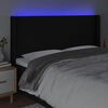 vidaXL Čelo postele s LED čern&eacute; 203 x 16 x 118/128 cm textil