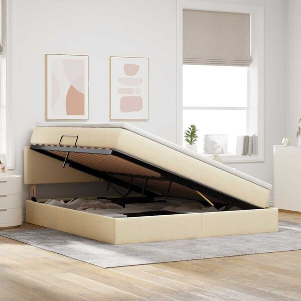 vidaXL Postel s &uacute;ložn&yacute;m prostorem a matrac&iacute; Kr&eacute;mov&aacute; 160 x 200 cm