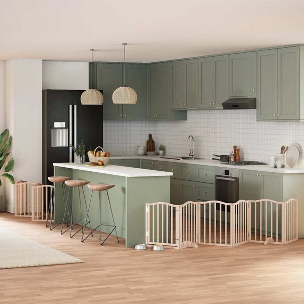 vidaXL Z&aacute;brana pro psy s dv&iacute;řky skl&aacute;dac&iacute; 15 panelů 750 cm topol