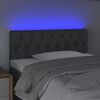 vidaXL Čelo postele s LED tmavě &scaron;ed&eacute; 100 x 7 x 78/88 cm textil