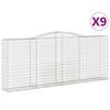 vidaXL Klenut&eacute; gabionov&eacute; ko&scaron;e 9 ks 400x50x160/180cm pozinkovan&eacute; železo