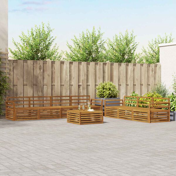 vidaXL Venkovn&iacute; pohovkov&aacute; souprava 8 pcs Př&iacute;rodn&iacute;