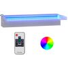 vidaXL Přelivov&yacute; vodop&aacute;d s RGB LED osvětlen&iacute;m nerezov&aacute; ocel 45 cm