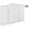 vidaXL Klenut&eacute; gabionov&eacute; ko&scaron;e 5 ks 300x50x200/220cm pozinkovan&eacute; železo