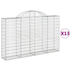 vidaXL Klenut&eacute; gabionov&eacute; ko&scaron;e 13ks 200x30x120/140cm pozinkovan&eacute; železo