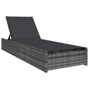 vidaXL Slunečník s polštářem 1-osoba Šedá 60 x 200 x 27cm polyratan