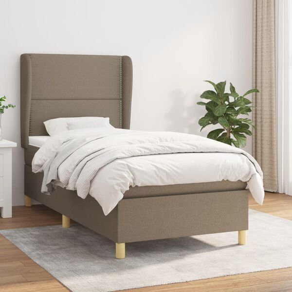 vidaXL Box spring postel s matrac&iacute; taupe 90x190 cm textil