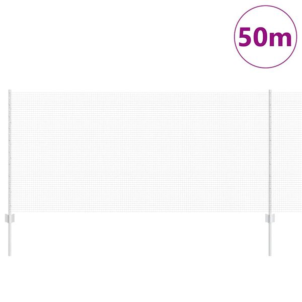 vidaXL Plot s sloupkem Stř&iacute;brn&aacute; 1 x 50 m Ocel