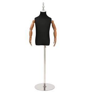 vidaXL Nastaviteln&yacute; manek&yacute;n 120-150 cm s podstavcem Unisex PP Čern&aacute;