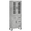 vidaXL Skř&iacute;ň highboard betonově &scaron;ed&aacute; 69,5x34x180 cm kompozitn&iacute; dřevo