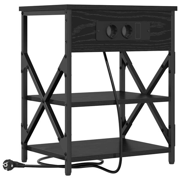 vidaXL Nočn&iacute; skř&iacute;ňka Čern&yacute; dub 41 x 31 x 51 cm kompozitn&iacute; dřevo