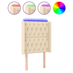 vidaXL Čelo postele s LED kr&eacute;mov&eacute; 83 x 16 x 118/128 cm textil