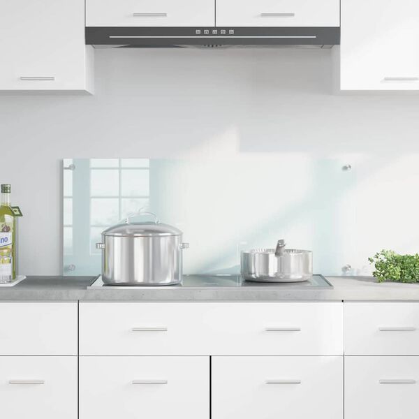 vidaXL Kuchyňská zástěna Bílá 100 x 40 cm tvrzené sklo