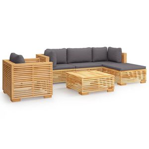 vidaXL 6d&iacute;ln&aacute; zahradn&iacute; sedac&iacute; souprava s podu&scaron;kami masivn&iacute; teak