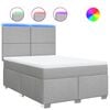 vidaXL Box spring postel s matrac&iacute; světle &scaron;ed&aacute; 140 x 200 cm textil
