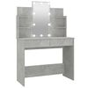 vidaXL Toaletn&iacute; stolek s LED betonově &scaron;ed&yacute; 96 x 40 x 142 cm