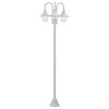 vidaXL Zahradn&iacute; sloupov&aacute; lampa 3 ramena E27 220 cm hlin&iacute;k b&iacute;l&aacute;