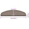 vidaXL Schodové rohože samolepicí 30 ks 65 x 21 x 4 cm béžové, půlkulaté, velké