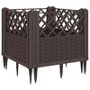 vidaXL Zahradn&iacute; truhl&iacute;k s kol&iacute;ky hněd&yacute; 43,5 x 43,5 x 43,5 cm PP