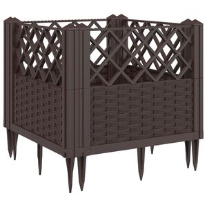 vidaXL Zahradn&iacute; truhl&iacute;k s kol&iacute;ky hněd&yacute; 43,5 x 43,5 x 43,5 cm PP