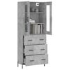 vidaXL Skř&iacute;ň highboard betonově &scaron;ed&aacute; 69,5x34x180 cm kompozitn&iacute; dřevo