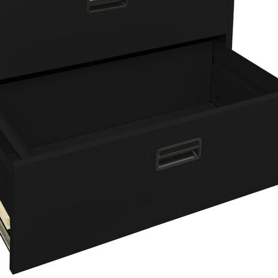 vidaXL Kancelářská skříň černá 90 x 46 x 72,5 cm ocel