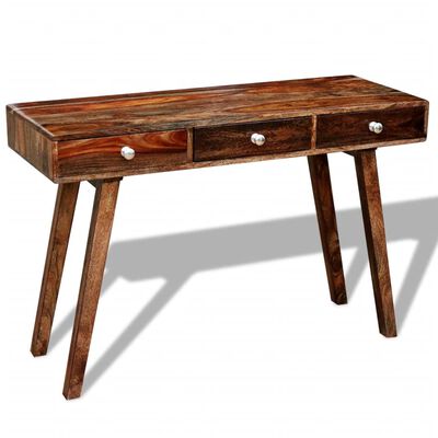 vidaXL Konzolový stolek se 3 zásuvkami 80 cm masivní sheeshamové dřevo