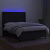 vidaXL Box spring postel s matrac&iacute; a LED čern&aacute; 140x190 cm textil