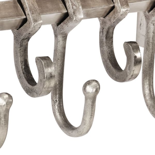 vidaXL Stojan na zavazadlo s vě&scaron;&aacute;ky n&aacute;stěnn&yacute; hlin&iacute;k