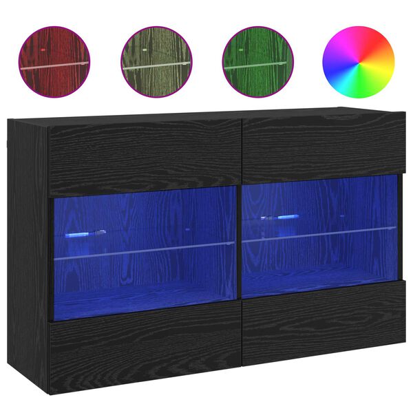 vidaXL TV wall cabinet Čern&yacute; dub 98,5 x 30 x 60,5 cm kompozitn&iacute; dřevo