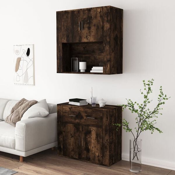vidaXL Skř&iacute;ň highboard kouřov&yacute; dub kompozitn&iacute; dřevo
