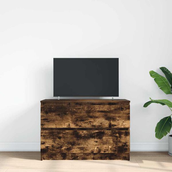 vidaXL TV skř&iacute;ňka kouřov&yacute; dub 80x35x54 cm kompozitn&iacute; dřevo