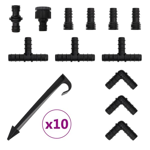 vidaXL Zahradní zavlažovací hadice černá 0,6" 25 m pryž